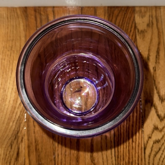 Beautiful glass hand blown purple vase. 9”by 4”. - Picture 4 of 4